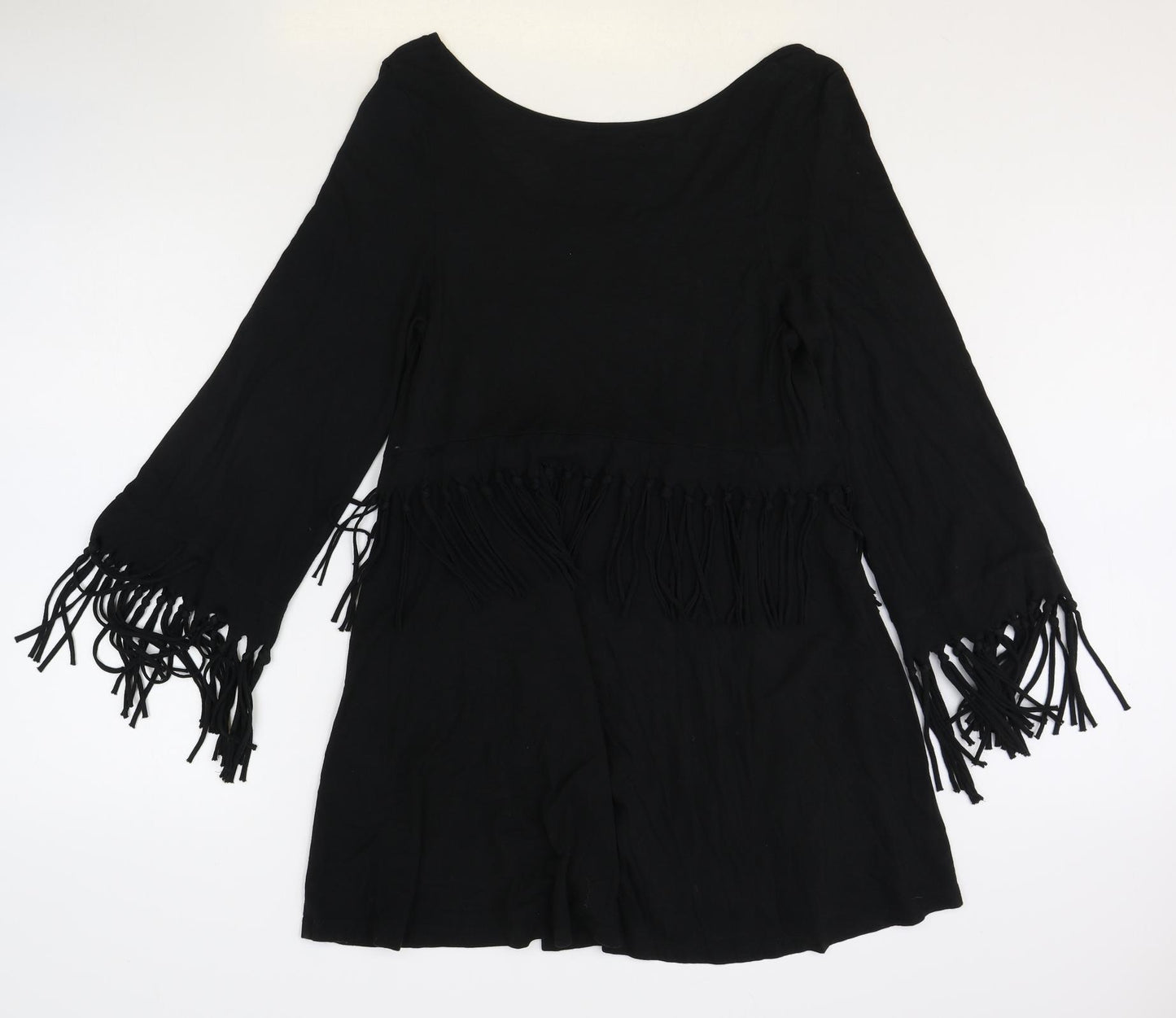Dam Love Womens Black Rayon Fit & Flare Size S Scoop Neck Pullover