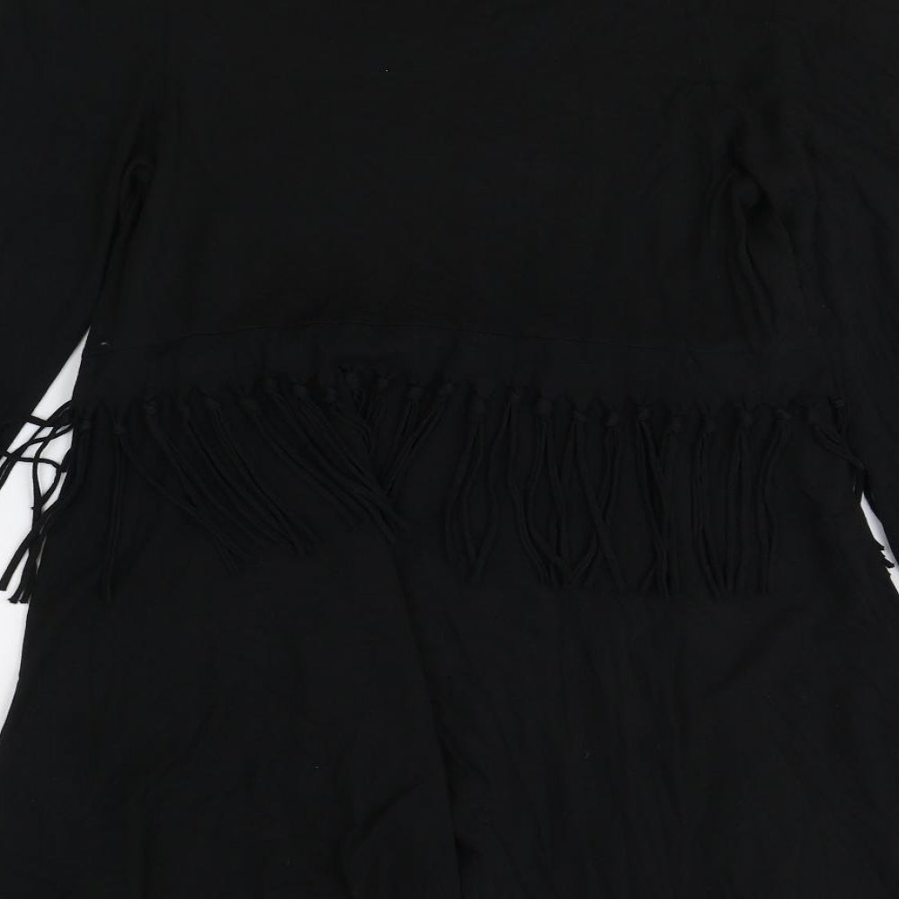 Dam Love Womens Black Rayon Fit & Flare Size S Scoop Neck Pullover