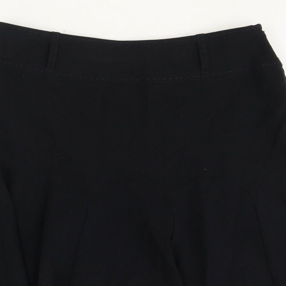 Marks and Spencer Womens Black Polyester Swing Skirt Size 10 Zip
