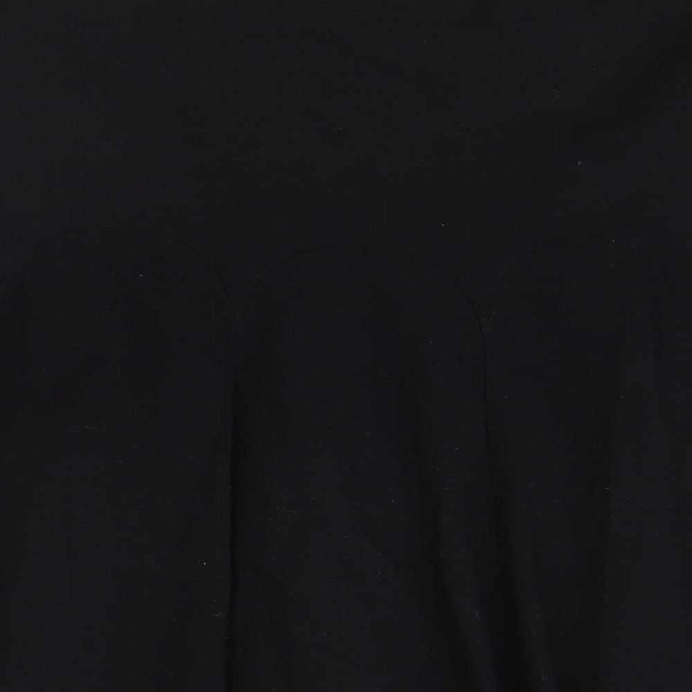 Marks and Spencer Womens Black Polyester Swing Skirt Size 10 Zip