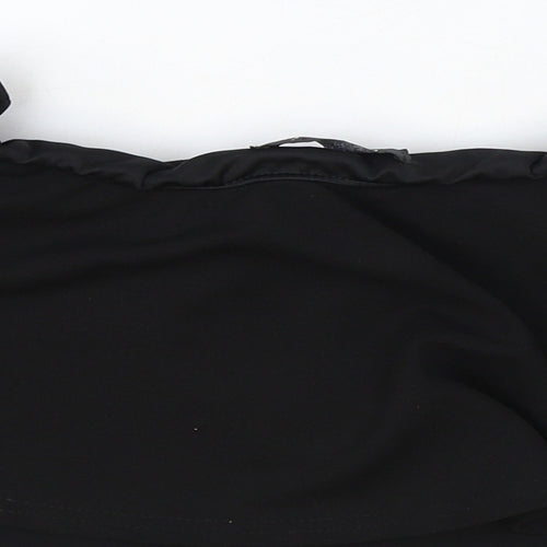 Styleverse Womens Black Polyester Cropped Blouse Size 12 Off the Shoulder