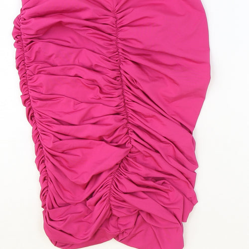 Oh Polly Womens Pink Polyester Bandage Skirt Size 8 Drawstring