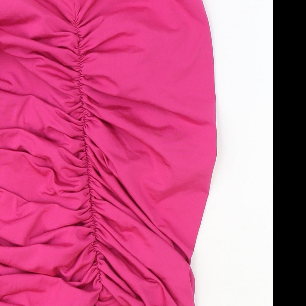Oh Polly Womens Pink Polyester Bandage Skirt Size 8 Drawstring