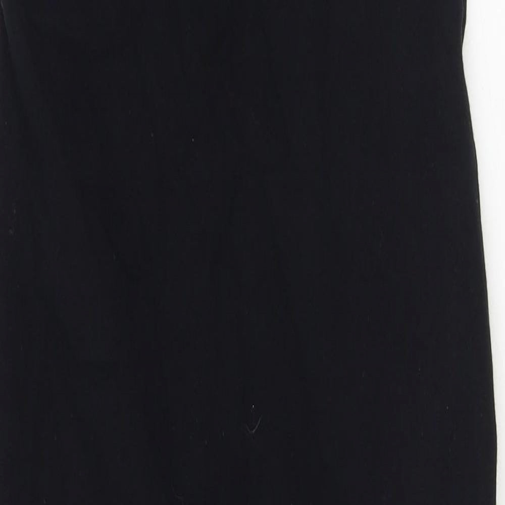 Manners London Womens Black Cotton Slip Dress Size S Round Neck Pullover