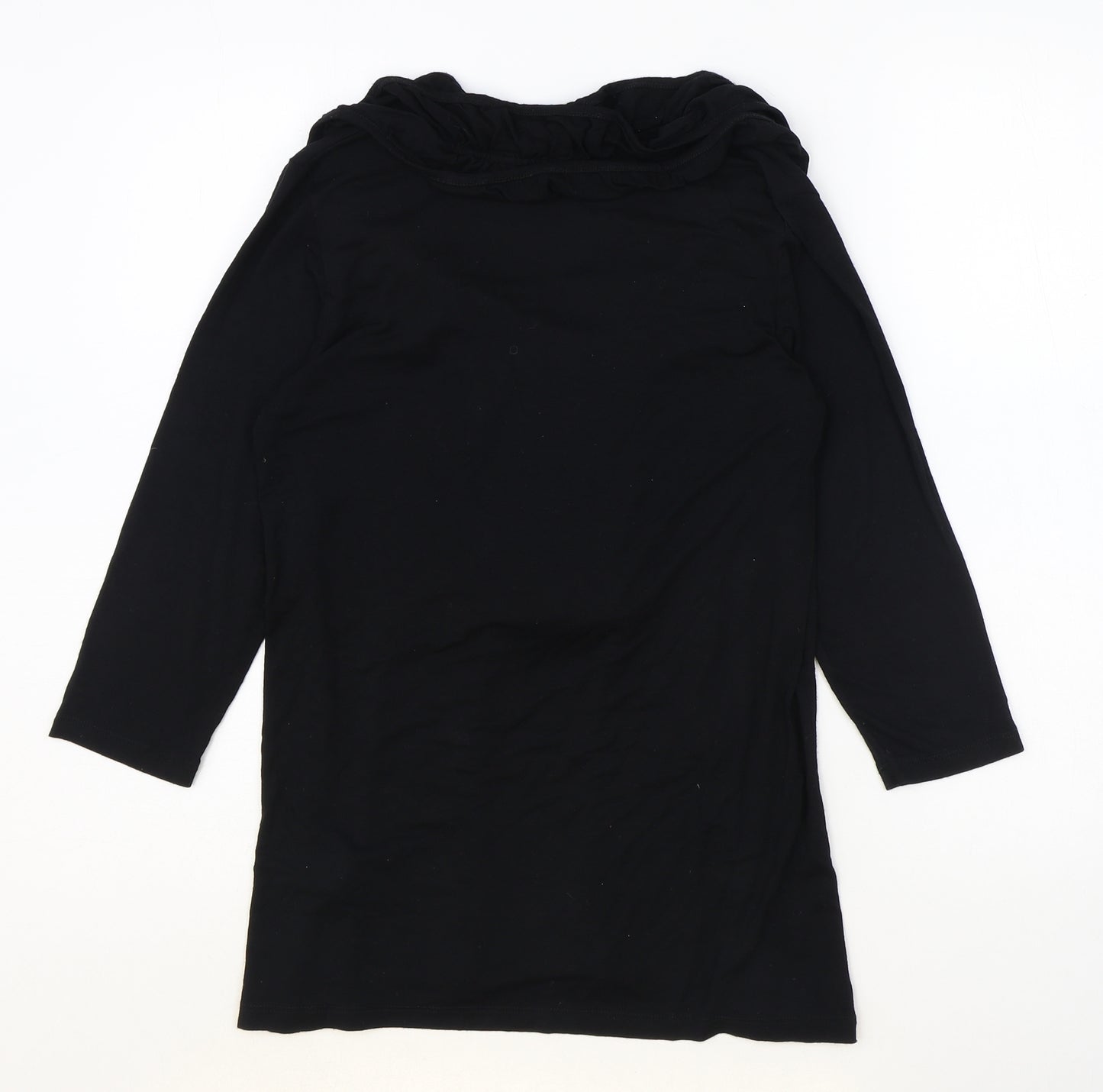 James Lakeland Womens Black Polyester Basic T-Shirt Size 14 Round Neck