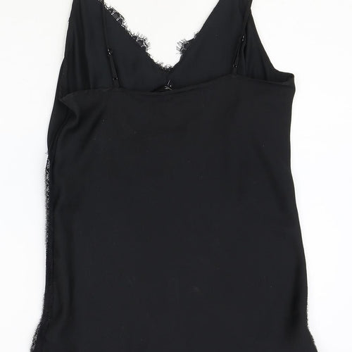 NEXT Womens Black Polyester Basic Tank Size 8 V-Neck