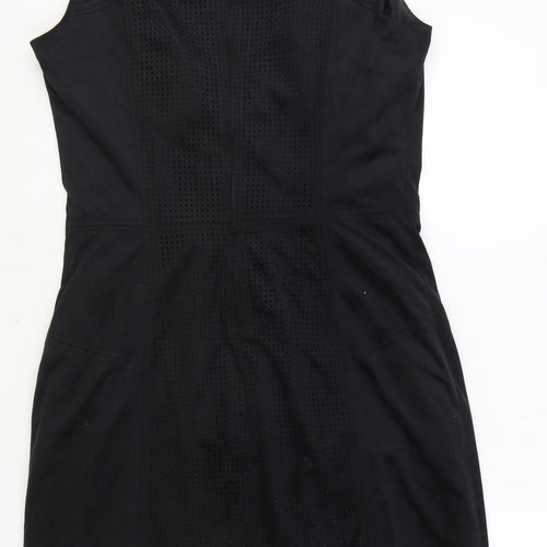 ORSAY Womens Black Polyester A-Line Size 12 Boat Neck Zip