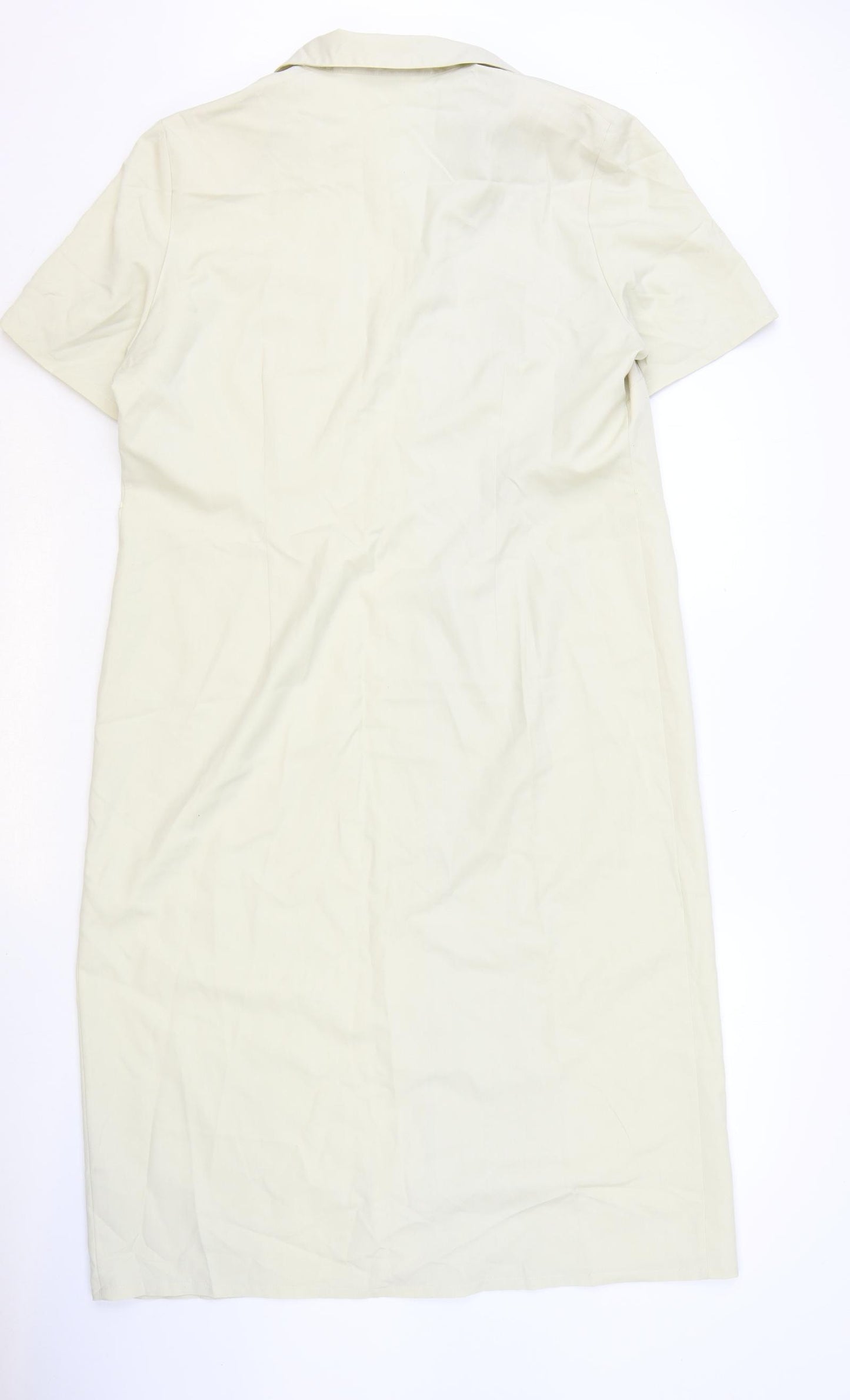 Marks and Spencer Womens Beige Polyester Shirt Dress Size 18 Collared Button