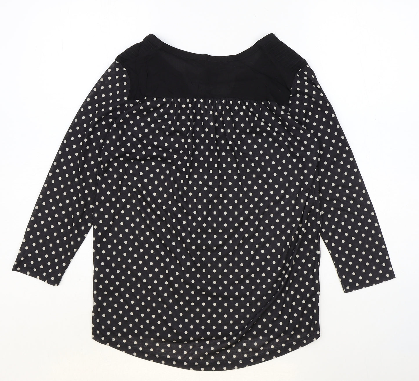 H&M Womens Blue Polka Dot Viscose Basic Blouse Size XS V-Neck