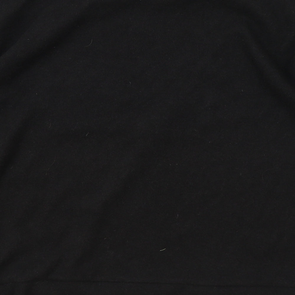 F&F Womens Black Round Neck Striped Polyester Pullover Jumper Size S