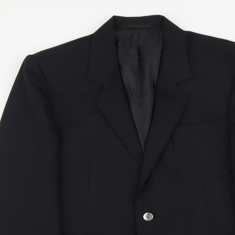 Quality Menswear Mens Black Polyester Jacket Blazer Size L Regular
