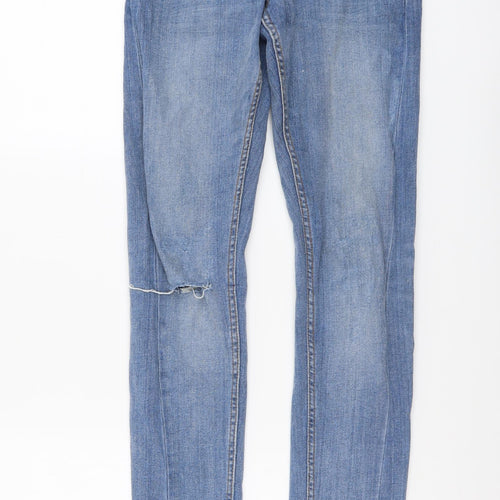 New Look Mens Blue Cotton Skinny Jeans Size 30 in L34 in Regular Button