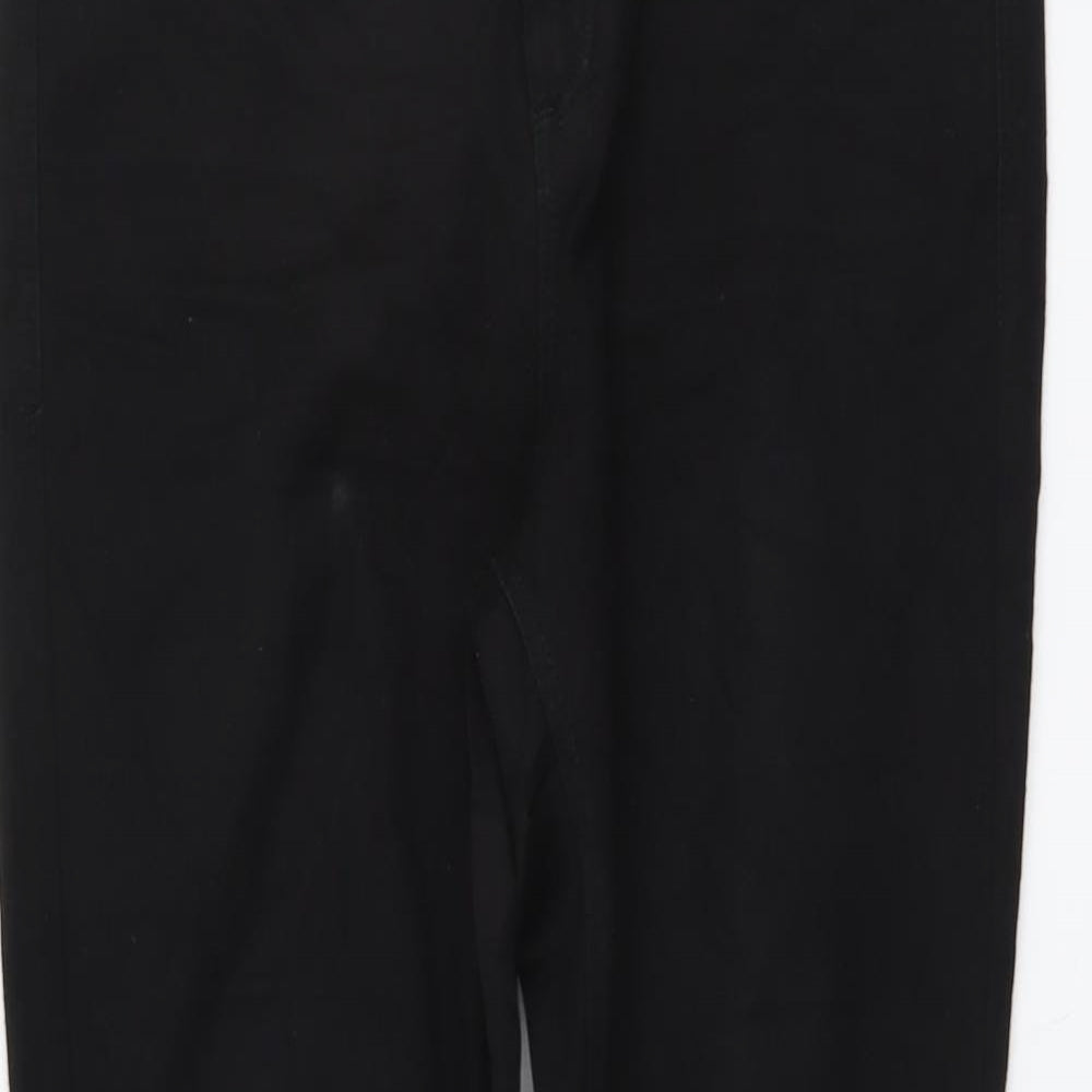 Dorothy Perkins Womens Black Cotton Skinny Jeans Size 14 L28 in Regular Button