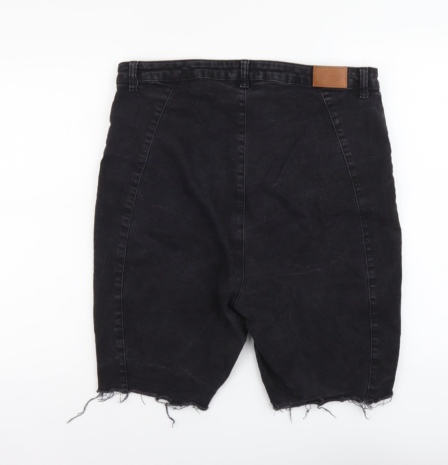ASOS Womens Black Cotton Cut-Off Shorts Size 20 L8 in Regular Button