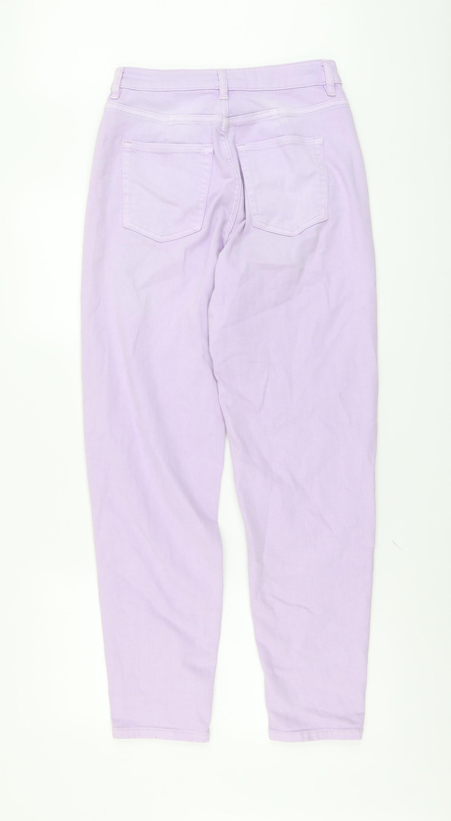 Marks and Spencer Womens Purple Cotton Straight Jeans Size 8 L30 in Regular Button
