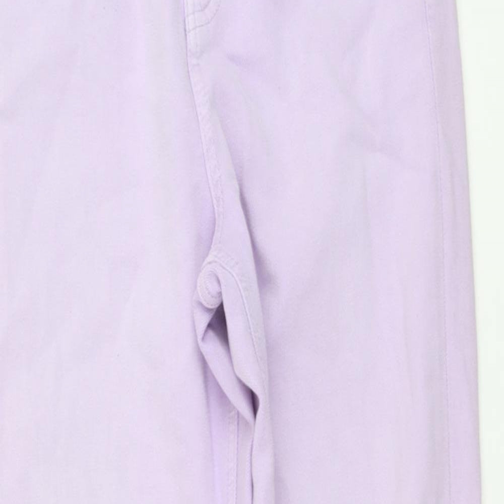 Marks and Spencer Womens Purple Cotton Straight Jeans Size 8 L30 in Regular Button