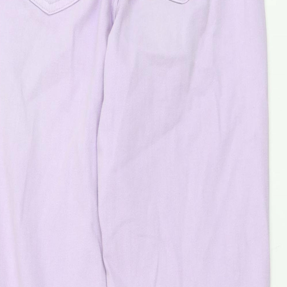 Marks and Spencer Womens Purple Cotton Straight Jeans Size 8 L30 in Regular Button