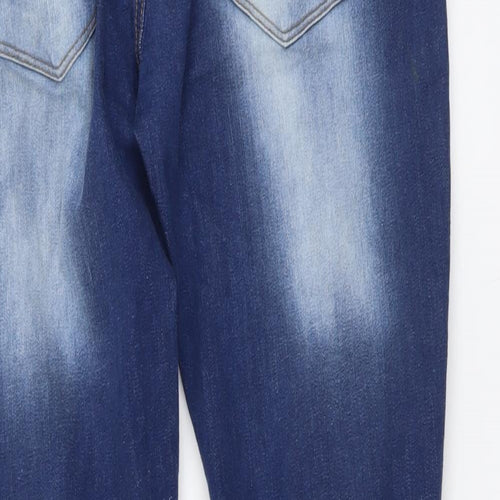 ONM Mens Blue Cotton Straight Jeans Size 32 in L32 in Regular Button