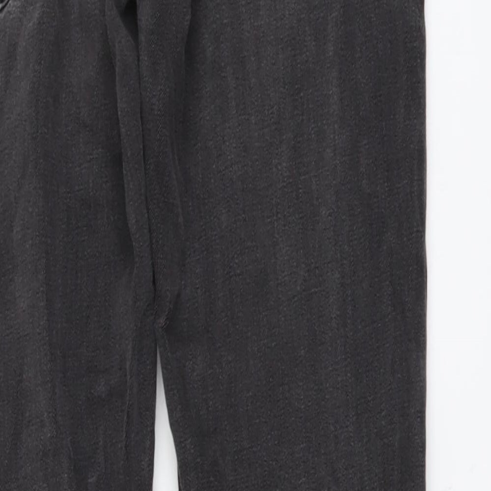 Topshop Mens Grey Cotton Straight Jeans Size 32 in L33 in Regular Button