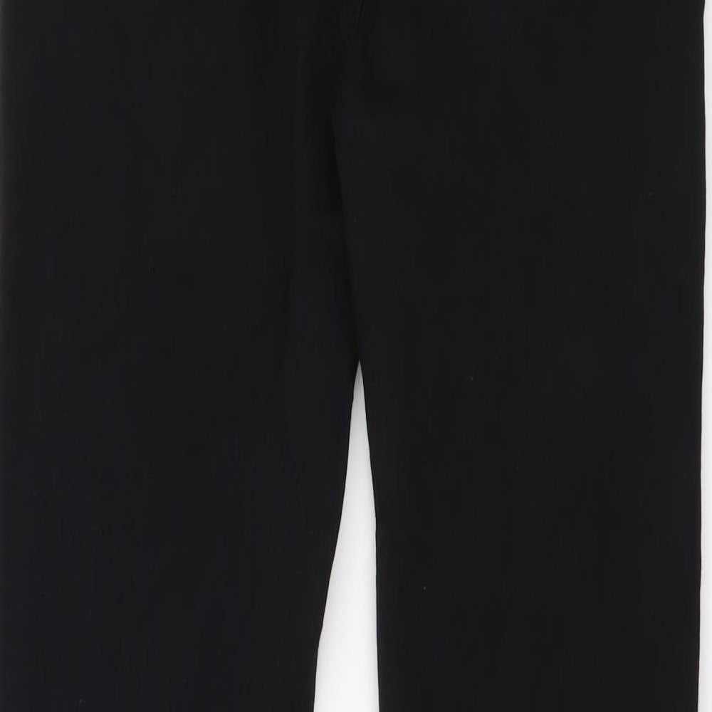 Marks and Spencer Womens Black Cotton Straight Jeans Size 12 L28 in Regular Button
