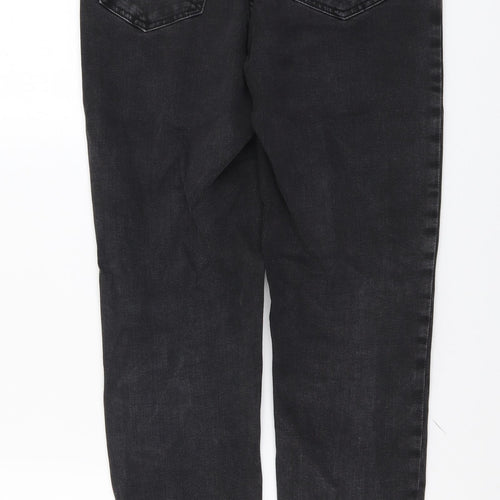 Marks and Spencer Womens Grey Cotton Straight Jeans Size 10 L30 in Regular Button