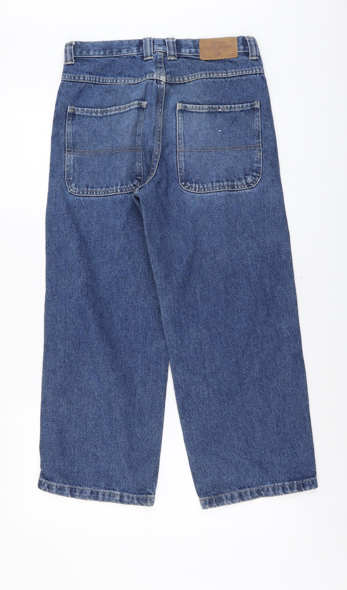 Old Navy Womens Blue Cotton Straight Jeans Size 12 L25 in Regular Button