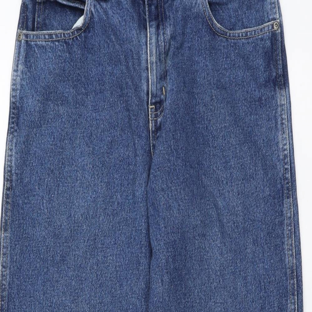 Old Navy Womens Blue Cotton Straight Jeans Size 12 L25 in Regular Button