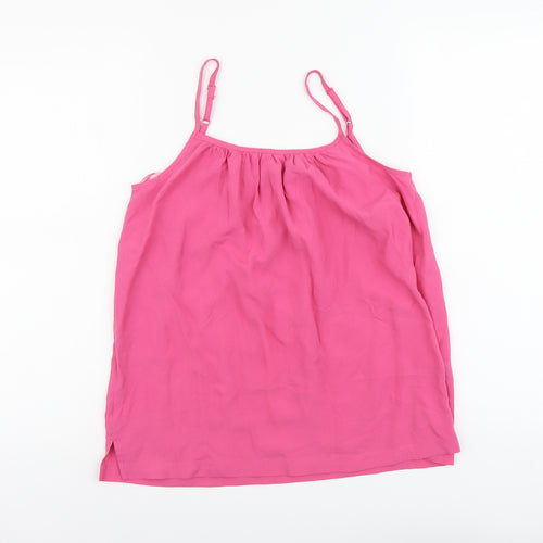 Marks and Spencer Womens Pink Viscose Basic Tank Size 6 Round Neck