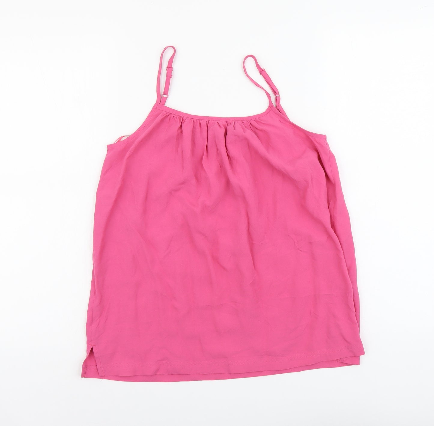 Marks and Spencer Womens Pink Viscose Basic Tank Size 6 Round Neck