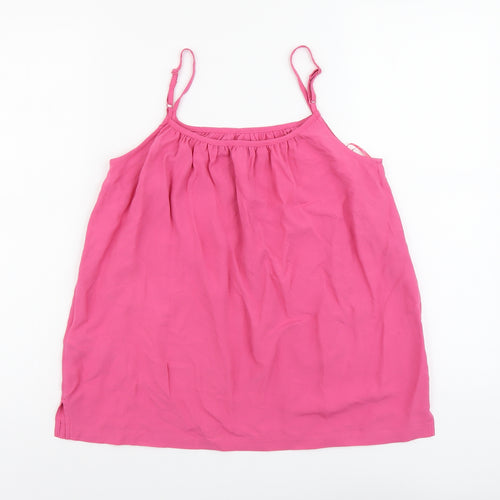 Marks and Spencer Womens Pink Viscose Basic Tank Size 6 Round Neck