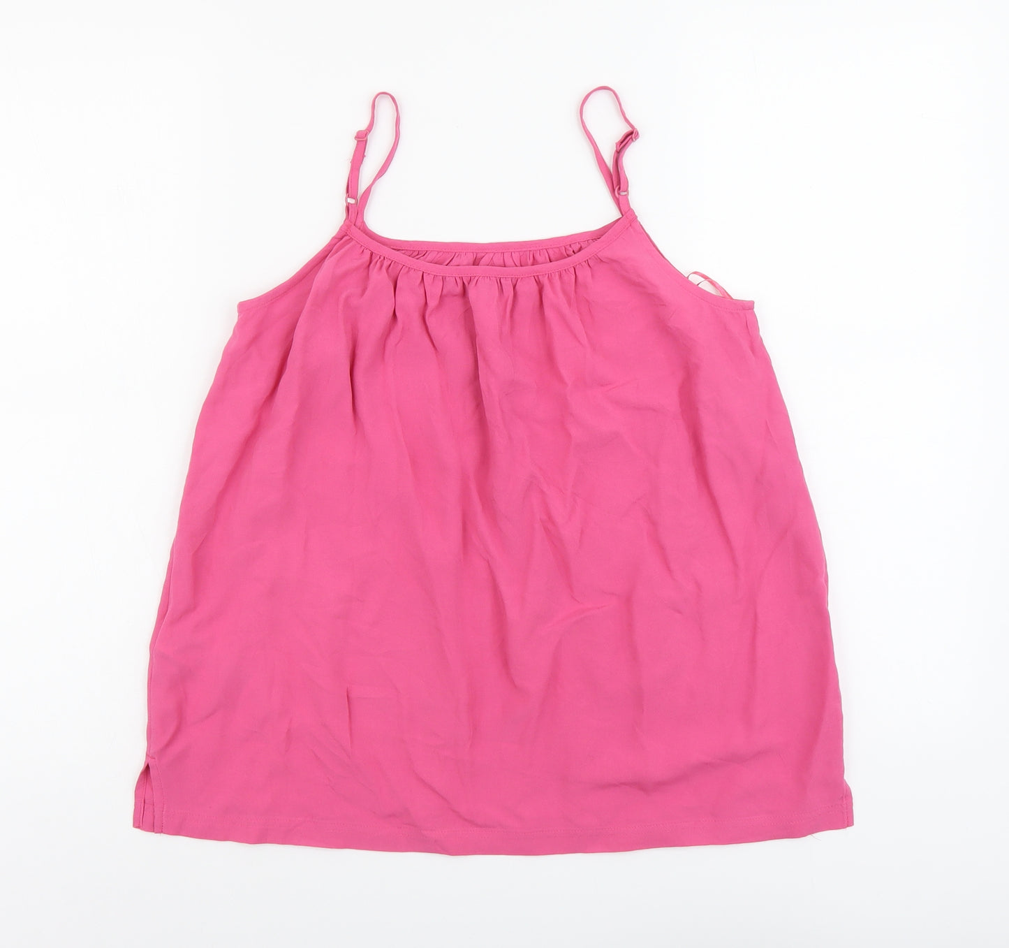 Marks and Spencer Womens Pink Viscose Basic Tank Size 6 Round Neck
