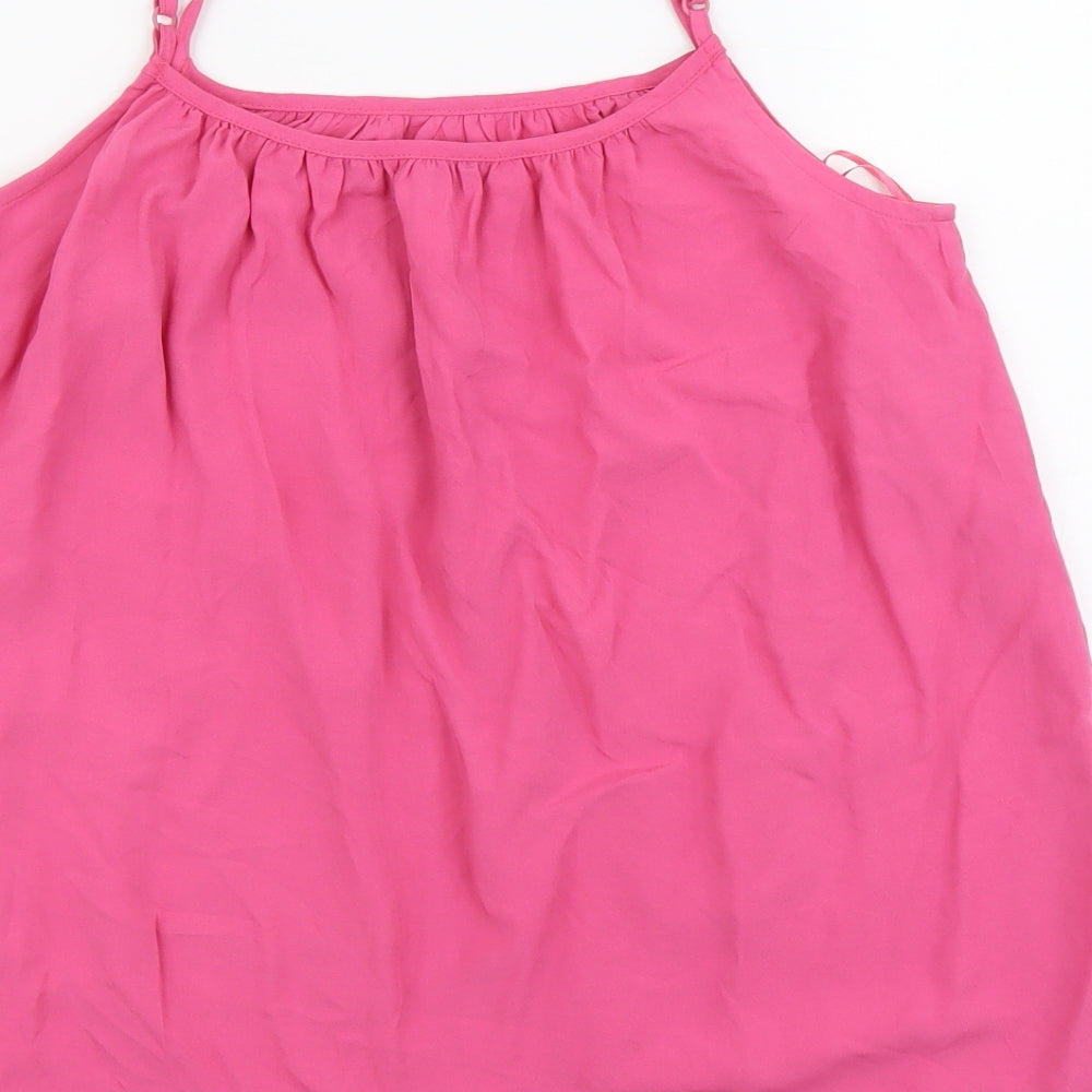 Marks and Spencer Womens Pink Viscose Basic Tank Size 6 Round Neck