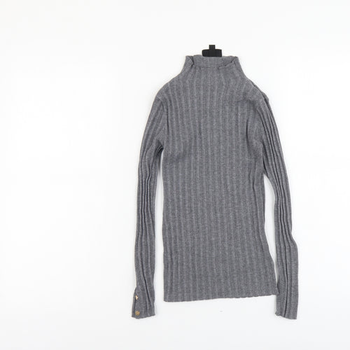 Topshop Womens Grey Mock Neck Acrylic Pullover Jumper Size 4XL