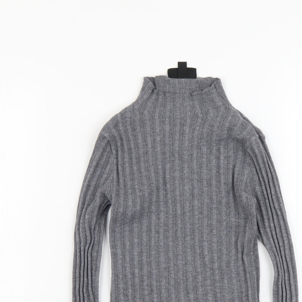 Topshop Womens Grey Mock Neck Acrylic Pullover Jumper Size 4XL