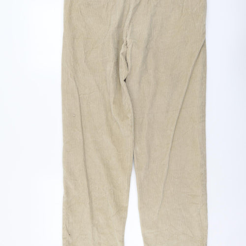 Preworn Mens Beige Cotton Carrot Trousers Size L L32 in Regular Button