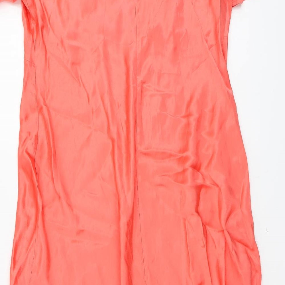 Marks and Spencer Womens Orange Viscose Maxi Size 18 V-Neck Pullover