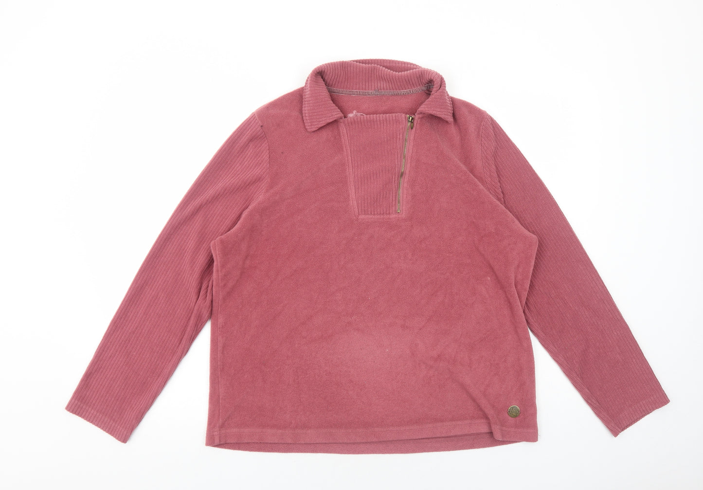 DASH Womens Pink Polyester Pullover Sweatshirt Size 16 Zip