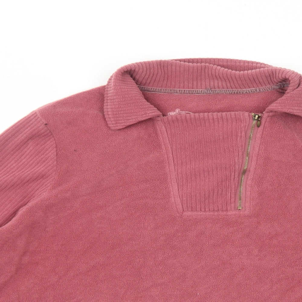 DASH Womens Pink Polyester Pullover Sweatshirt Size 16 Zip