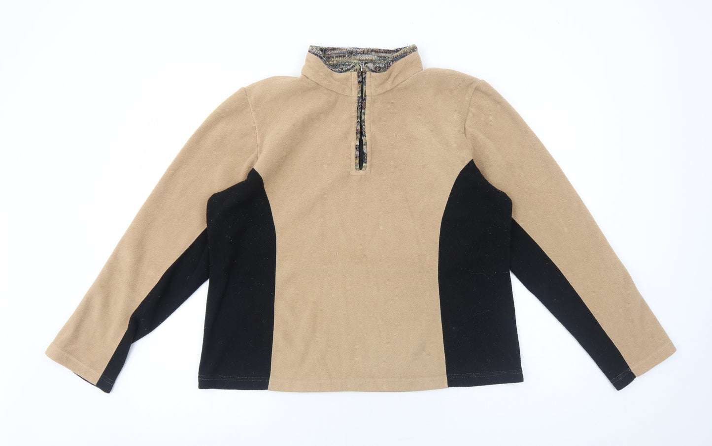 Zapla Womens Beige Polyester Pullover Sweatshirt Size L Zip