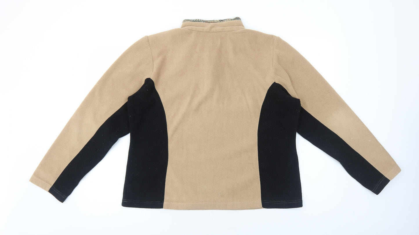 Zapla Womens Beige Polyester Pullover Sweatshirt Size L Zip