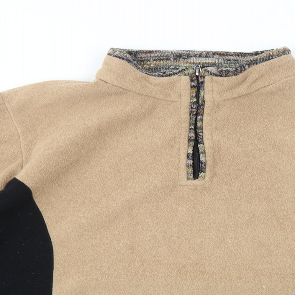 Zapla Womens Beige Polyester Pullover Sweatshirt Size L Zip