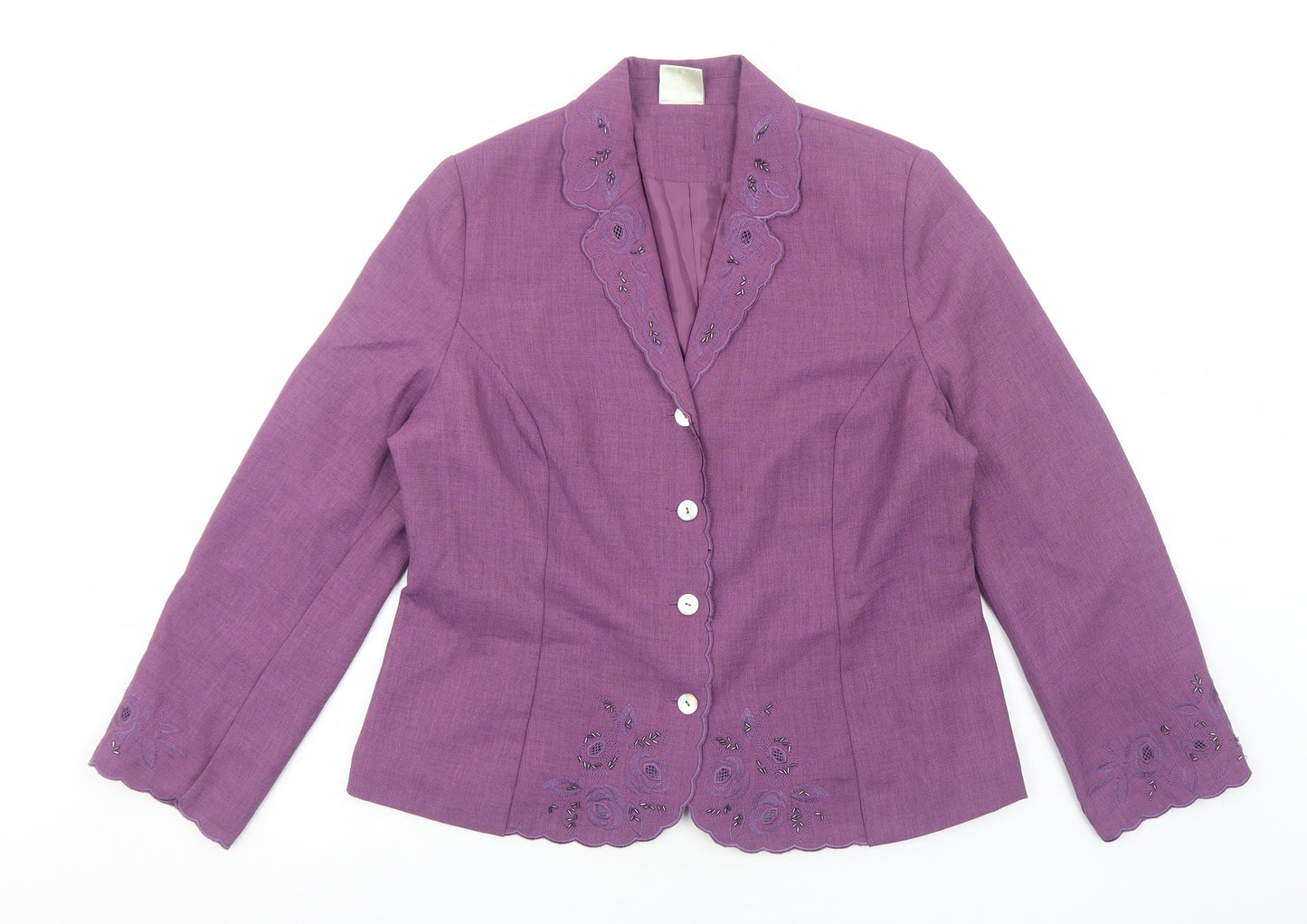 Eastex Womens Purple Jacket Blazer Size 14 Button