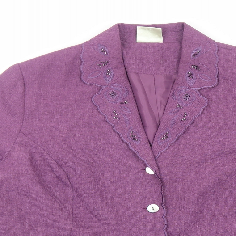 Eastex Womens Purple Jacket Blazer Size 14 Button