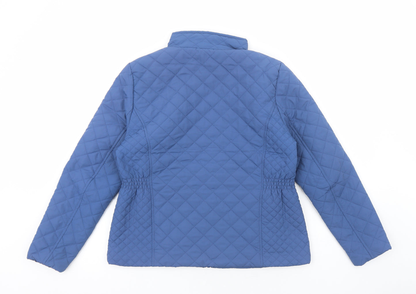 Slimma Womens Blue Quilted Jacket Size 12 Zip