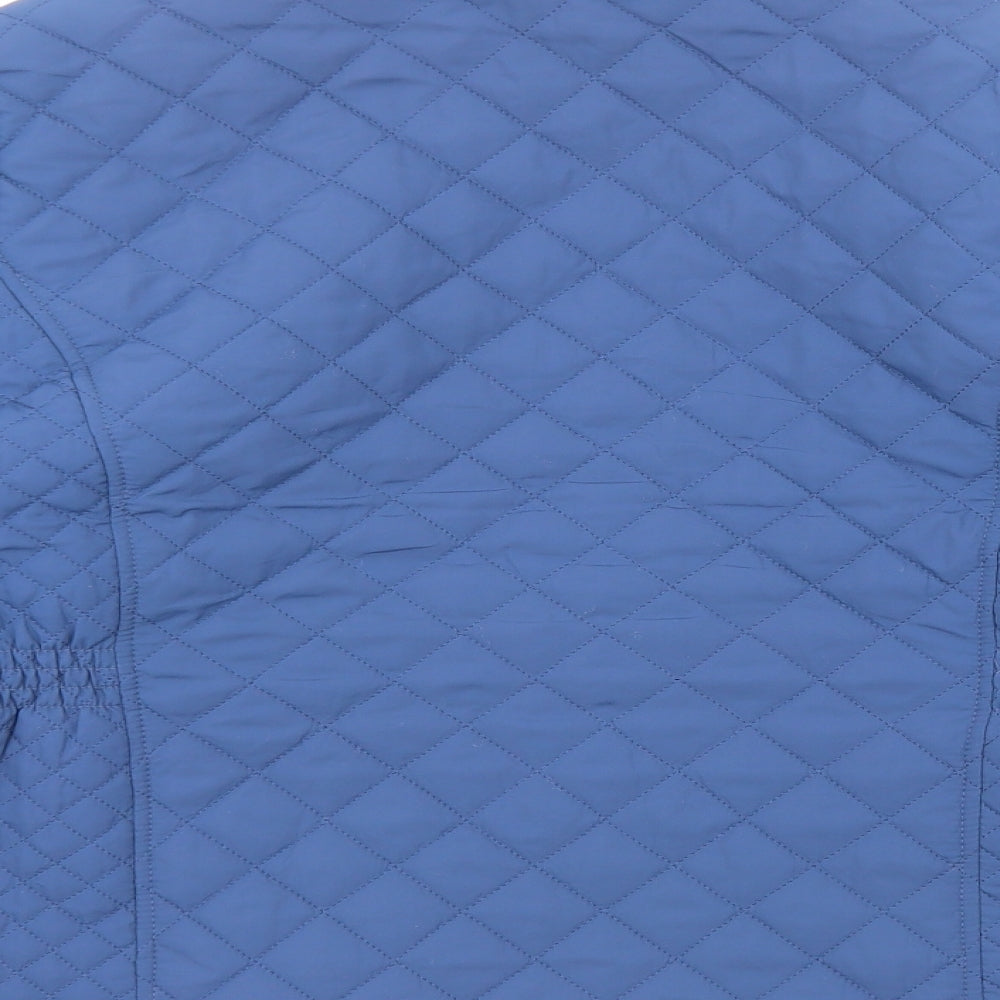 Slimma Womens Blue Quilted Jacket Size 12 Zip