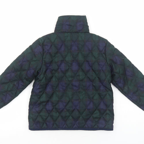 Samansa Boys Blue Plaid Quilted Jacket Size L Snap