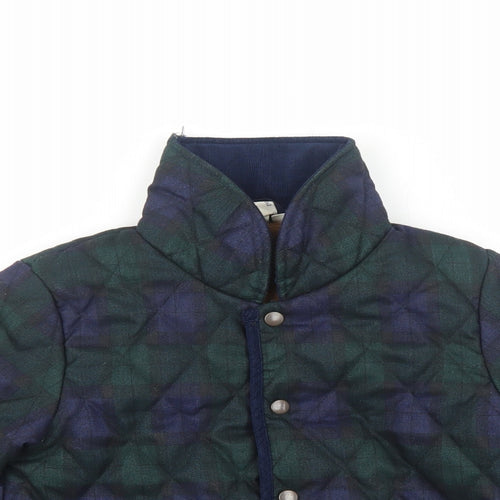 Samansa Boys Blue Plaid Quilted Jacket Size L Snap