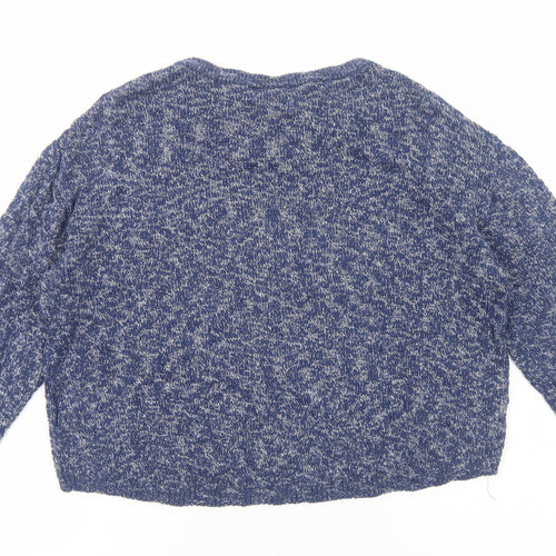 H&M Womens Blue Round Neck Cotton Pullover Jumper Size M