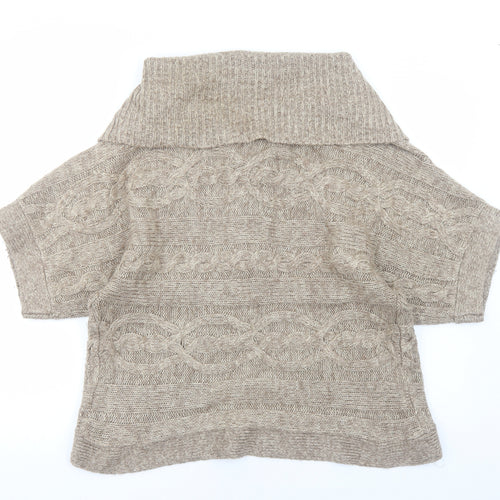 New Look Womens Brown Round Neck Acrylic Cardigan Jumper Size 16