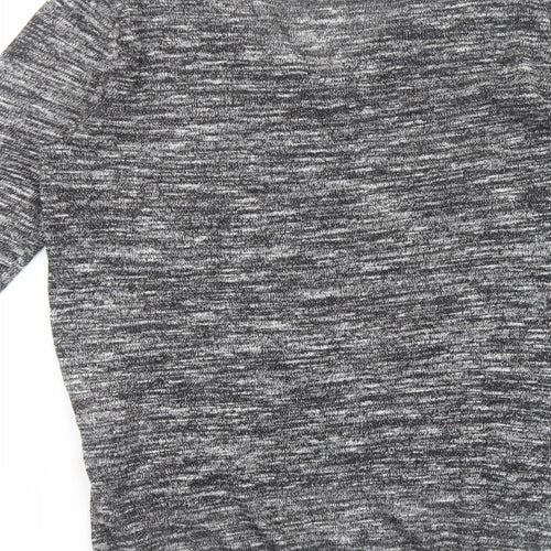 VERO MODA Womens Grey V-Neck Polyester Pullover Jumper Size S